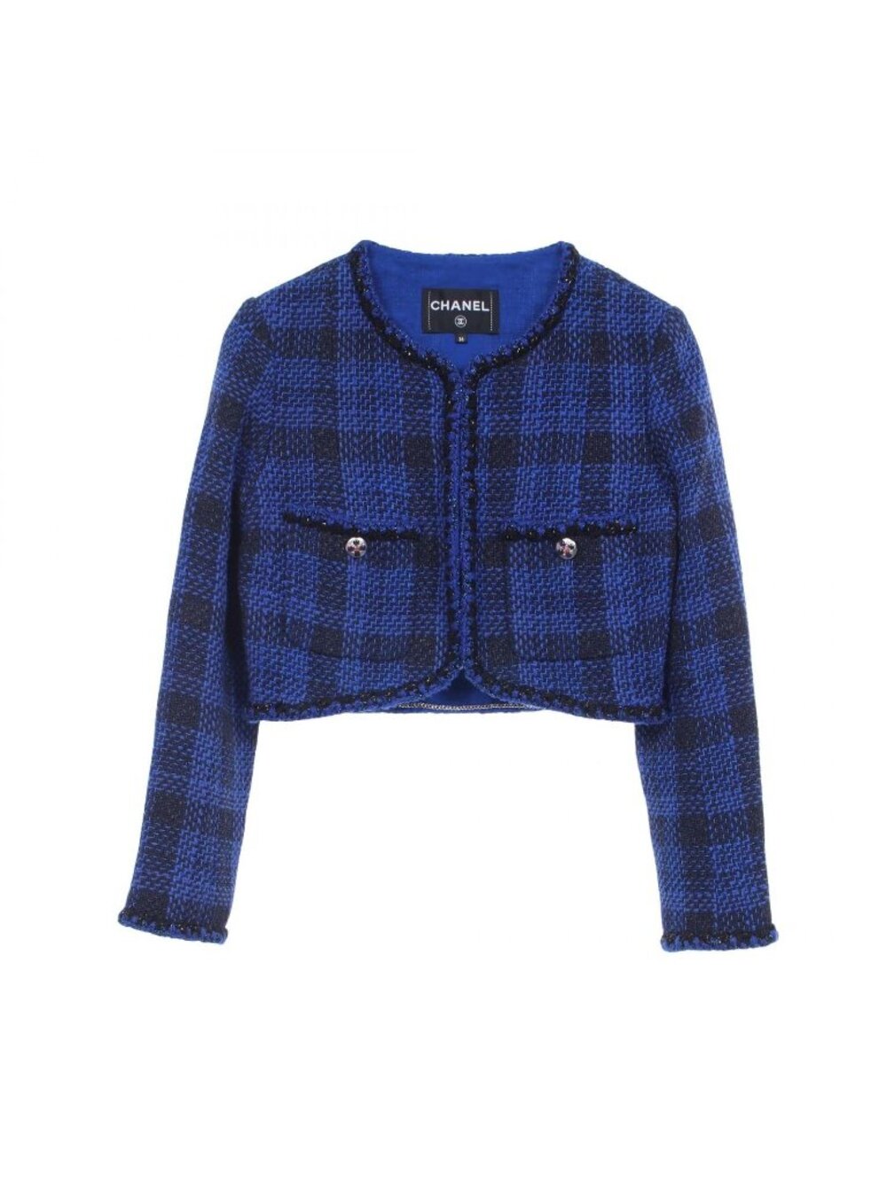 Chanel CC Logo Button Tweed Cotton Jacket